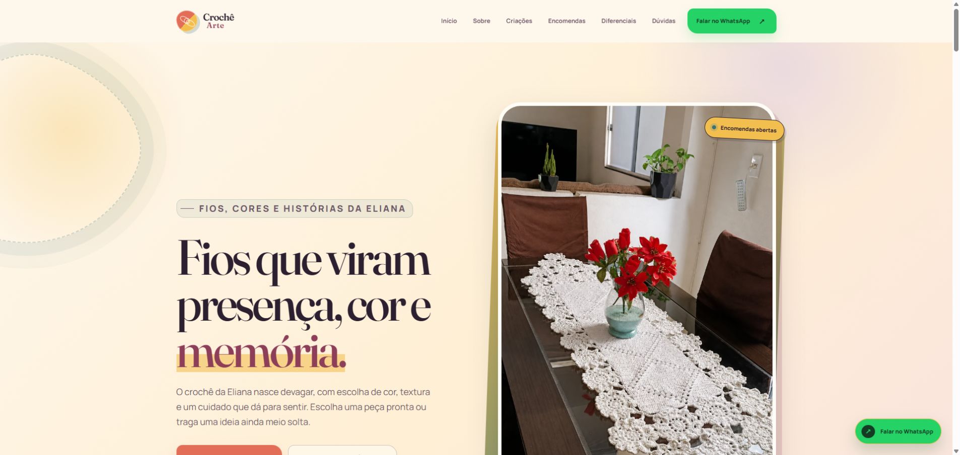 Preview do site Crochê Arte