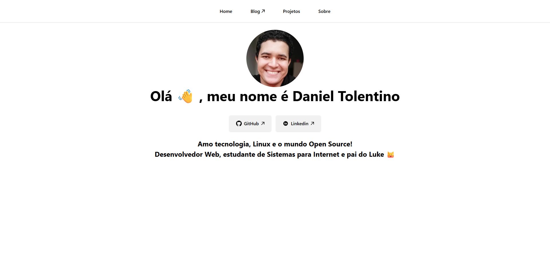Preview do site Daniel Tolentino